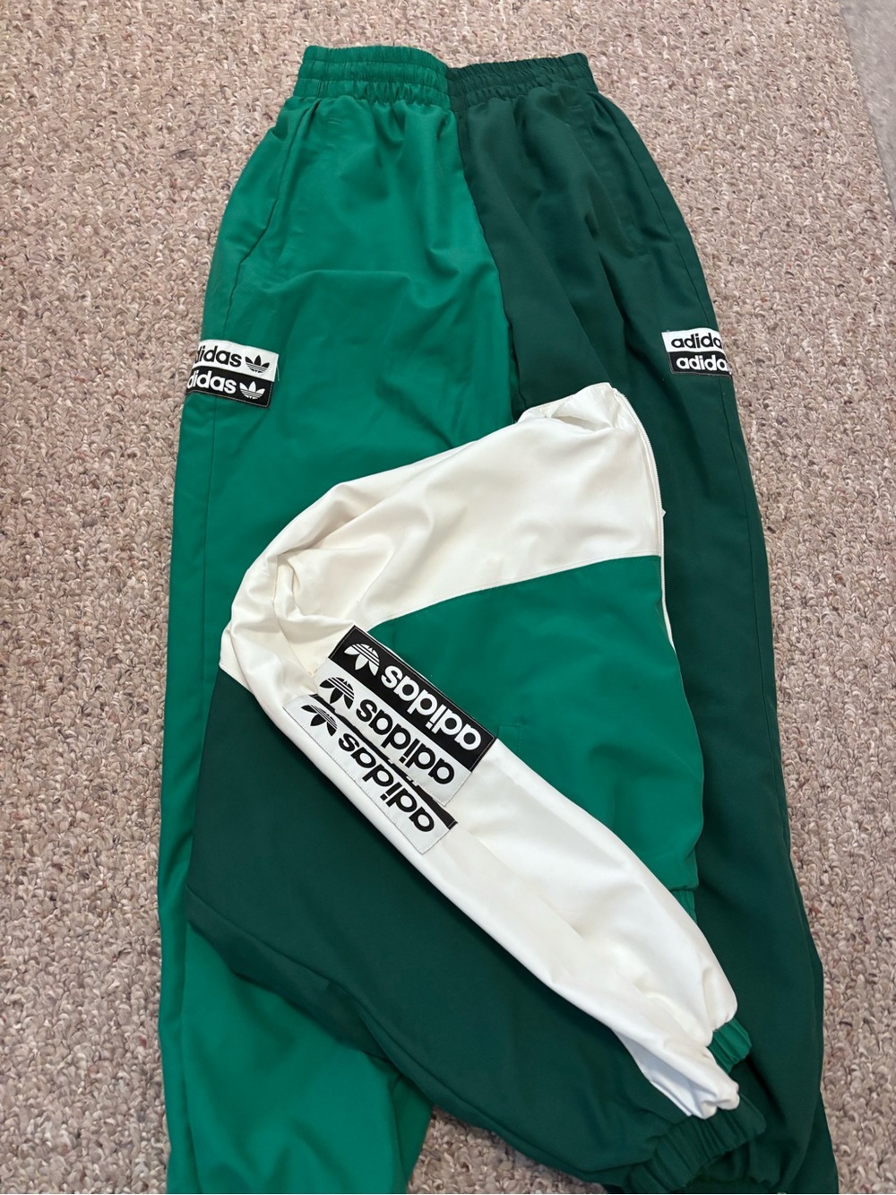 Adidas Adult Green Colorblock Track Suit